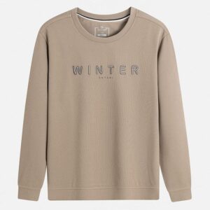 Áo nỉ cổ tròn nam hình thêu trước ngực